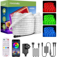 NOVOSTELLA LED lentes āra ūdensizturīga 32 m (2 x 16 m), āra LED lentes sinhronizācija ar mūziku, gaismas caurule 16 miljoni krāsu ar lietotni kāzu ballītei Ziemassvētkiem Mājas dārzs IP65