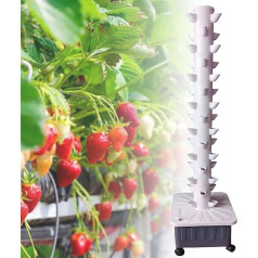 MOXAC Hydrokultur-Anbausystem, Garten-Indoor-Anbau-Kits, vertikaler Wachstumsturm, selbstbewässerndes Wachstumssystem, 15 Schichten, 45 Pflanzenstandorte, für frischen Kräutergarten, Obst, Gemüse