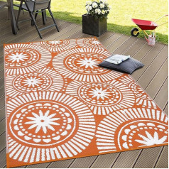 Ileading Āra plastmasas salmu paklājs 5x8ft Moderns ģeometriskais stils Reversible Waterproof Anti Pill Pārnēsājamie paklāji RV Outdoor Deck Pool Beach Picnic Camping