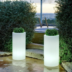 115cm Round Flower Pot with RGB LED Light, Cable or Battery (White Light Cable)