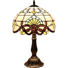 Bieye L30025 12 Zoll Barock Tiffany Stil Glasmalerei Tischlampe, 18 Zoll hoch