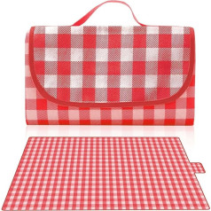 HW CASA Picknickdecke, wasserdicht, 300 x 200 cm, Picknickdecke mit Griff, im Freien waschbar, Picknickdecke für Strand, Reisen, Camping