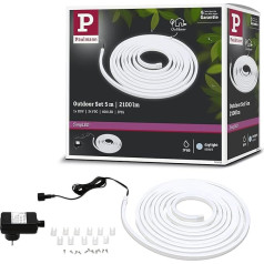 Paulmann 78908 LED sloksnes SimpLED Outdoor Base komplekts 5m IP65 20W 2100lm 6500K 24VA Dienas gaisma balta Plastmasa