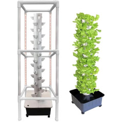 NOALED Hydroponisches Turm-Anbausystem, Indoor-Anbausystem mit Wachstumslichtern und Ständern, erdloser Anbau-Anbauturm, 45-Loch-Aeroponik-Anbauset, 110 V