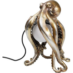 Kare dizaina galda lampa Animal Octopus Gold, galda lampa, netiešā gaisma, lodveida abažūrs no balta tonēta stikla, spuldze nav iekļauta komplektā, 34 x 22 x 25,5 cm