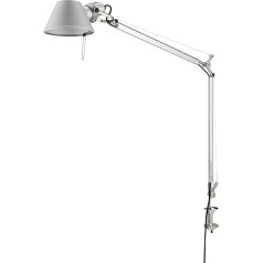 Artemide A001000 + A004100 Tolomeo lampa ar sienas kronšteinu, maks. 77 vati, sudraba