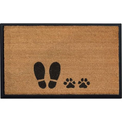 4 Cats & Dogs: Fuß- und Pfoten-Fußmatte, Kokosfaser und Rahmen, rechteckiger Kern, austauschbare Designs, Haustierfreundlich, 68 x 99 cm