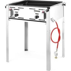 HENDI Grill-Master maxi, Elektroninis grilis, skirtas tik naudojimui aplinkoje, skirtas dujinėms viryklėms (propanui / butanui), 11,6 kW (Hs), 650x540x(H)840mm, Edelstahl 18/0