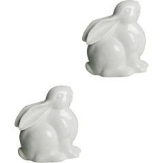 Veemoon 2st Tierische Miniatur Kaninchen-Sammlung Ornaments Keramika Kaninchen Ostertierstatue Kaninchenfigur Aus Keramik Osterparty Gefallen Desktop-häschenfiguren Ornamente Weiß Kind Hase