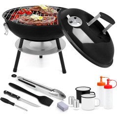 Joyfair Holzkohlegrill-Set, 35,6 cm, 12 Stück