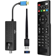 DVB-T2 dekoderis 2024, HD1080P H265 HEVC pagrindinis 10 bitų, su MT-7601 USB WiFi, projektoriaus / Dolby Audio / PVR / daugialypės terpės [2-in-1 nuotolinio valdymo pulteliu su televizoriaus valdymu]