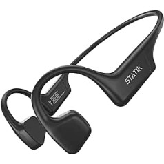 Statik Active Open Ear Headphones Bone Conduction Bluetooth — atvērtas austiņas ar iebūvētu mikrofonu — ūdensizturīgs un sviedru necaurlaidīgs — bezvadu austiņas, kas lieliski piemērotas skriešanai un treniņiem