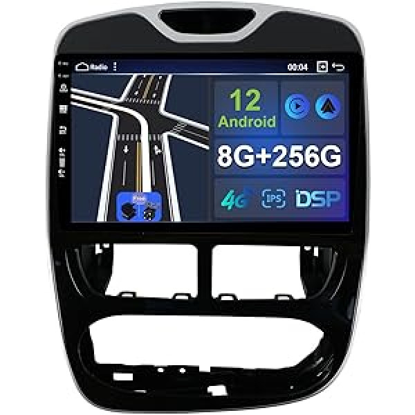 10 collu IPS Android 12 automašīnas radio stereo ierīcei Renault Clio 4 2012-2016 — Carplay + Android Car + DSP bezmaksas mikrofona kamera GPS atbalsts DAB/Stūres vadība/MirrorLink/BT 8G+256G