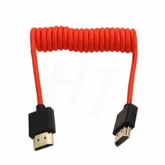 HangTon HDMI 4K 8K Cable Braided Spiral for SmallHD Blackmagic Monitor Panasonic S1H Sony A7m4 FX9 Canon C70 Nikon Z9 Camera Type A HDMI 2.1