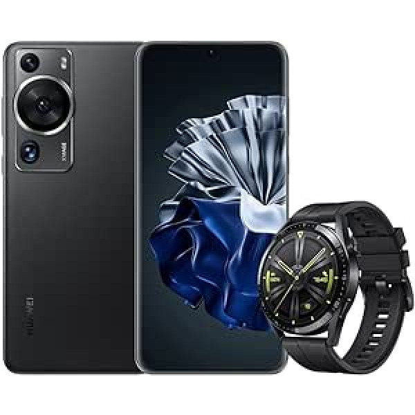 HUAWEI P60 Pro, Ultra Lighting XMAGE kamera, 8GB + 256GB, izturīgs Kunlun stikls, 88 W uzlāde, 4815 mAh augstas veiktspējas akumulators, melns + pulkstenis GT 3 46 mm