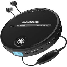 Portable CD Player, Battery Operated Portable CD Player with 7 Hours Playback, Small CD Player for Car (AUX Only) | Oakcastle CD10 CD Player with Headphones, CD Walkman, Discman