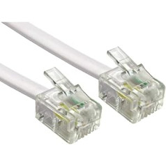 Alida Systems ® 10m ADSL Kabel - Premium Qualität/vergoldet Kontakt Pins/Hoch Geschwindigkeits Internet Breitband/Router oder Modem zu RJ11 Telefon Socket oder Microfilter/Weiß