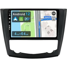 YUNTX [4 GB+64 GB] Android 12 automašīnas radio ierīcei Renault Kadjar (2015-2019) [Iebūvēta CarPlay/Android Car/DSP/GPS] 9 collu IPS 2.5D kamera + MIC-DAB/Stūres vadība/Spoguļa saite/Bluetooth 5,0/3. 60 Kamera/WiFi