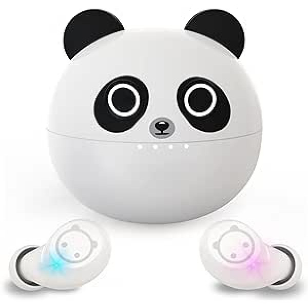 Amaface Panda bezvadu ausīs ievietojamas austiņas, Bluetooth austiņas ar diviem mikrofoniem Vieglas bezvadu austiņas ar 36 stundu atskaņošanu, dziļi basi, 3D telpiskās stereo, pārnēsājams mini uzlādes futrālis