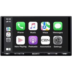 Sony XAV-AX5650 bez DAB+ antenas, kapacitatīvs skārienekrāns, HDMI straumēšanai, CarPlay, Android Car, Weblink 2.0, DAB+, Bluetooth