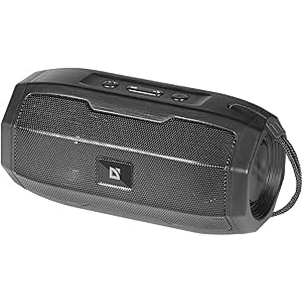 Defender Bluetooth skaļrunis G36, pārnēsājama mūzikas kaste ar patiesu bezvadu stereo, Bluetooth kaste ar brīvroku funkciju, MP3 atskaņotājs, FM radio, lietošanai mājās un ārā, melns