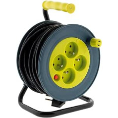 Zenitech - Cable reel with 4 sockets - 15 m (3G1 mm²) black