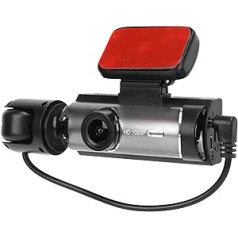 ASHATA 3,16 collu automašīnas braukšanas ierakstītājs, dubultā paneļa kamera, priekšējā aizmugurējā ierakstīšanas automašīnas paneļa kamera HD nakts redzamības stāvvietas atpakaļgaitas monitors
