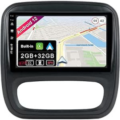 JOYX Android 12 IPS automašīnas radio piemērots Renault Trafic 3 (2014-2021) / Opel Vivaro B (2014-2018) - Iebūvēta CarPlay Android automašīna - Bezmaksas kamera - 2G + 32G - 9 collu 2 DIN - DAB SWC WiFi Fast Boat