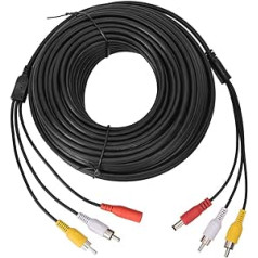 3 in 1 Extension Cable, Camera Cable, Extension Cable, High Power Cable, Rubber Extension, CCTV Reversing Camera Monitor (20 m)