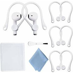 3 pāri ausu āķi priekš AirPods 3 un 1 un 2 un Pro, neslīdoši silikona ausu āķi Apple Airpods 1 un 2 un Pro 2 datora birstēm (3 baltas)