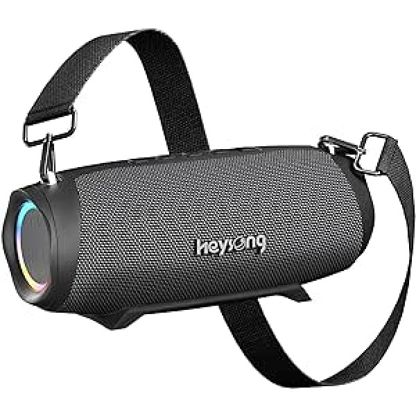 HEYSONG Bluetooth skaļrunis lielas kastes Bluetooth Box, 50 W bezvadu IPX7 ūdensizturīgs RGB LED mūzikas kaste, BassUp, integrēta barošanas banka, 20 stundu akumulators, āra, kempinga, baseina, pludmales, dārza