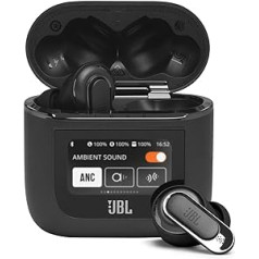 JBL Tour Pro 2 — patiesas bezvadu ausīs ievietojamas austiņas — Bluetooth austiņas ar aktīvo trokšņu slāpētāju un viedo uzlādes korpusu melnā krāsā — līdz 40 stundām atskaņošanas laiks ar vienu akumulatora uzlādi