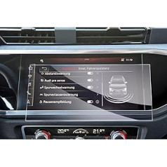 GAFAT savietojams ar Audi Q3 F3 2019-2023 2024 MMI navigācijas ekrāna aizsargu, rūdīta stikla ekrāna aizsargu 8,8 collas un 10,1 collas Q3 F3 MMI skārienjutīgajam displeja GPS, 9H pretskrāpējumiem