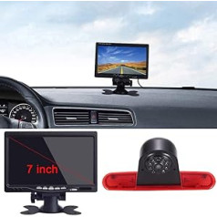 Atpakaļskata kameras Transporter + 7 collu TFT LCD ekrāna automašīnas monitors, bremžu gaismas automašīnas jumta atpakaļgaitas kameras komplekts Fiat Doblo 263 furgonam (2010-pašlaik) / Opel Combo (2011-2018)