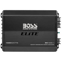 Boss Audio Elite BE1500.1 1500W A/B klasės monoblokinis stiprintuvas, skirtas automobilio radijui