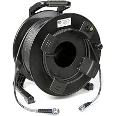 Emelec VíasCom R-SDI-3006N/120-120m Video Cable 3G-SDI (0.8/3.75/6.0) Mounted on Cable Holder with BNC 3G-SDI - Unifilar Conductor, Black - Flexible PVC