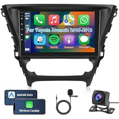 Hodozzy Android Car Radio priekš Toyota Avensis 2015-2018 Apple Carplay Wireless Android Car, Radio 10,1 Inch Touchscreen Radio Bluetooth HiFi Navigation WiFi RDS atpakaļgaitas kamera 2 DIN Screen for