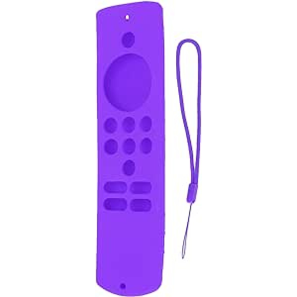 plplaaoo Remote Control Silicone Protective Case, Soft Non-Slip Silicone Protective Cover with Strap Shockproof for Fire TV Stick Lite Remote Control (Purple)