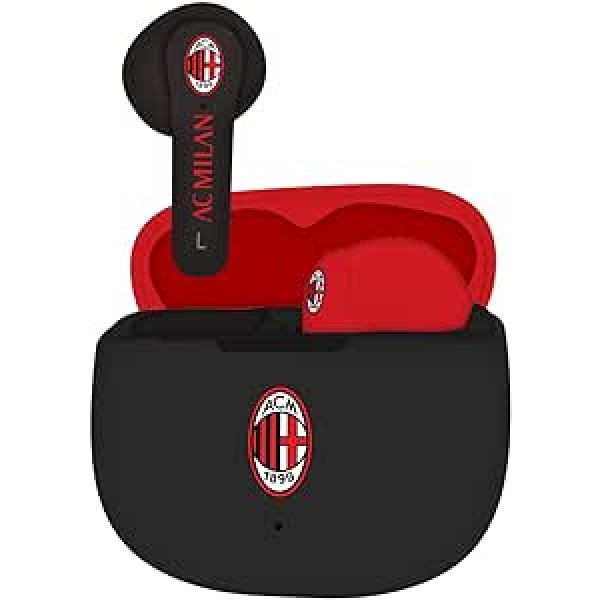 AC Milan Techmade bezvadu ausīs ievietojamas austiņas ar uzlādes kārbu sarkanā/melnā krāsā