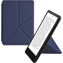 kwmobile aizsargvāciņš, kas saderīgs ar Amazon Kindle Paperwhite (11. paaudze — 2021. gads) — mākslīgās ādas futrālis — eReader vāka futrālis — tumši zils