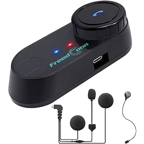 FreedConn T-Comvb motociklu ķiveres sakaru austiņas, Bluetooth domofona skaļrunis motocikliem / braukšanai / slēpošanai, 2–3 braucējs Full Duplex brīvroku BT 800M 500M / 0,3MI