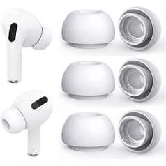 3 pāri rezerves ausu aizbāžņi priekš Airpods Pro un AirPods Pro 2. paaudzes ar atveri trokšņu samazināšanai, silikona ausu spilventiņi, kas saderīgi ar Airpods Pro2 austiņām, kas piemērotas uzlādes korpusam