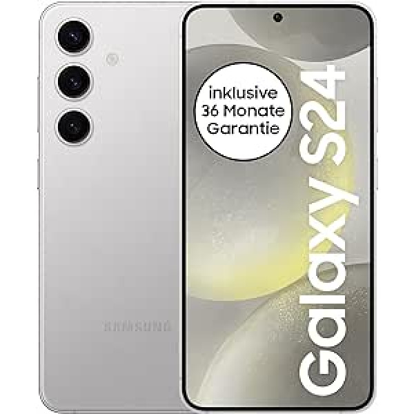 Samsung Galaxy S24 AI viedtālrunis, Android mobilais tālrunis bez līguma, 8 GB RAM, 256 GB atmiņa, 50 MP kamera, ilgs akumulatora darbības laiks, marmora pelēka