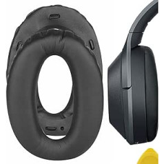 Geekria QuickFit Ersatz-Ohrpolster aus Protein-Leder for Sony WH-1000XM2, MDR-1000X Kopfhörer, Ohrpolster, Headset-Ohrpolster, Ohrmuscheln, Reparaturteile (schwarz)