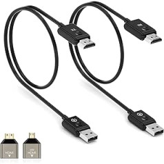 Belaidis HDMI siųstuvas ir imtuvas UHD, kabelinio stiliaus 5G HDMI radijo perdavimas, belaidžio HDMI siųstuvo imtuvo raktas 50 m vaizdo / garso / failų srautui iš nešiojamojo kompiuterio / fotoaparato / televizoriaus dėžutės