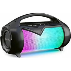 Bigben Interactive Party Lite Speakers with Light Effects, Resistant to Splashes, Black