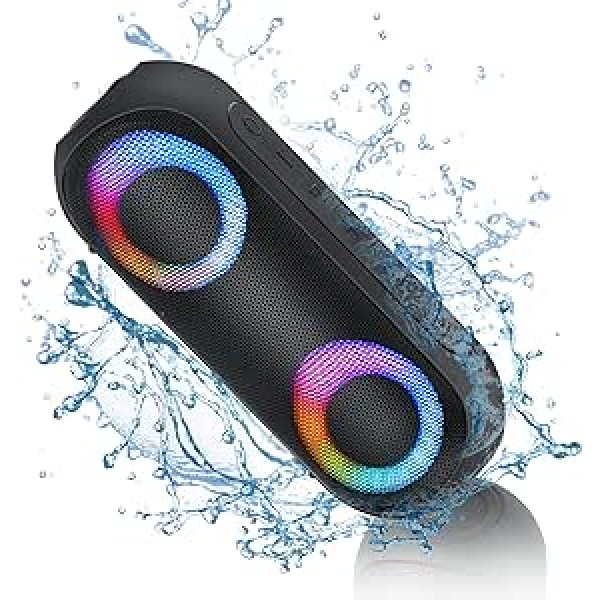 NOTABRICK Bluetooth skaļrunis ar RGB gaismu, pārnēsājama mūzikas kaste, Bluetooth kārba, 30 W True Wireless stereo, 24 stundu akumulators, IPX7 ūdensnecaurlaidīgi skaļruņu kārbas, Bluetooth mājām, āra, dārza