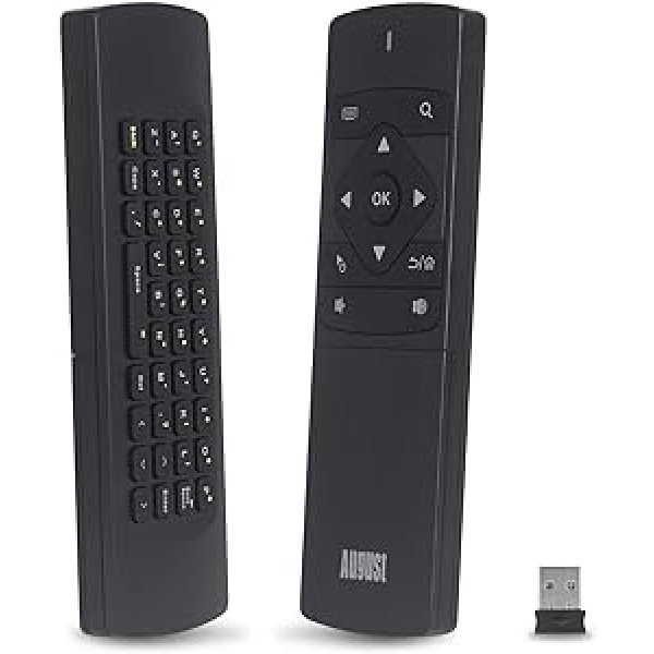 Augusts PCR500-3in1 Air Mouse, Mini Tastatur un TV Fernbedienung für Windows, iOS un Android — Fernsteuerung für PCs, Smarte Fernseher, TV Receiver utt.