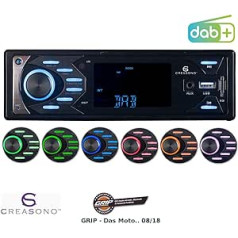 Creasono auto radio DAB 1 DIN: MP3 automašīnas radio ar DAB+, Bluetooth un brīvroku funkciju, USB, SD, 4 x 45 W (DAB iebūvētais radio, automašīnas radio, automašīnas brīvroku sistēmas)