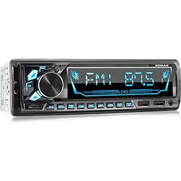 XOMAX XM-R282 automašīnas radio ar FM RDS Bluetooth brīvroku komplektu USB SD MP3 ID3 2. USB uzlādes papildu ieeja 1 DIN